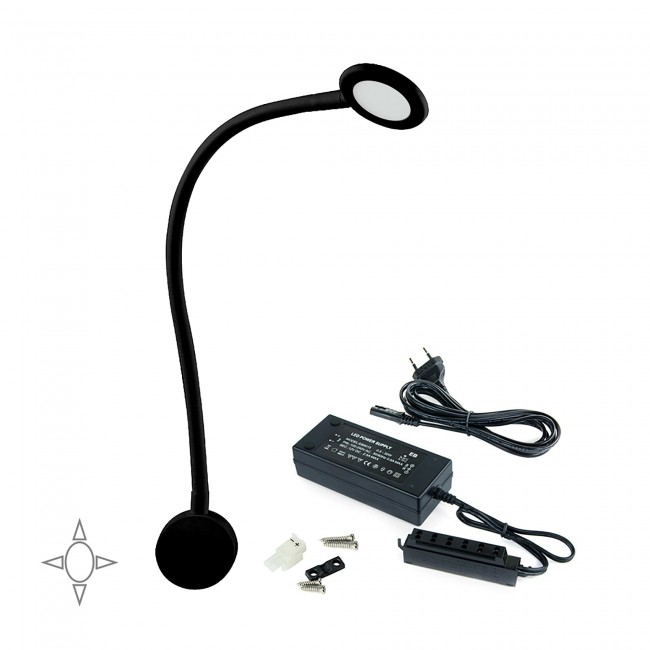 Lampe de chevet flexible - détecteur tactile - LED - 2 USB EMUCA