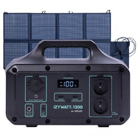 Station d'énergie portative  IZYWATT 1200 + Panneau solaire pliant 160W ORIUM