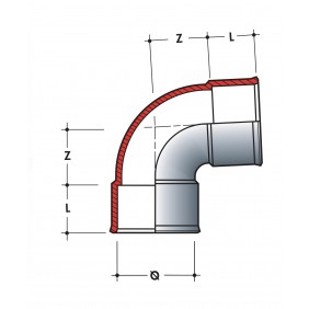 Coude PVC blanc 87°30 femelle / femelle NICOLL