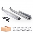 10 coulisses Actro 5D pour tiroir bois amorti Silent System 70 kg + clips HETTICH