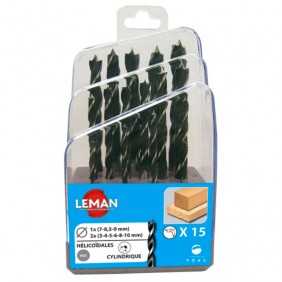 Coffret 15 mèches hélicoïdales HSS 3 à 10 mm LEMAN