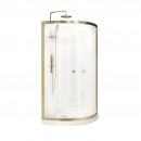 Cabine de douche 1/4 rond 90 cm dorée à porte coulissante - Goldy AURLANE
