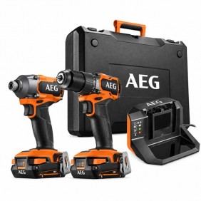 Pack perceuse à percussion Brushless 18V + Visseuse à chocs Brushless 18V - CK18-AC-2BL-X02B AEG Powertools