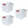 Lot de 3 boites de rangement Clipstock avec couvercle - 45L - naturel