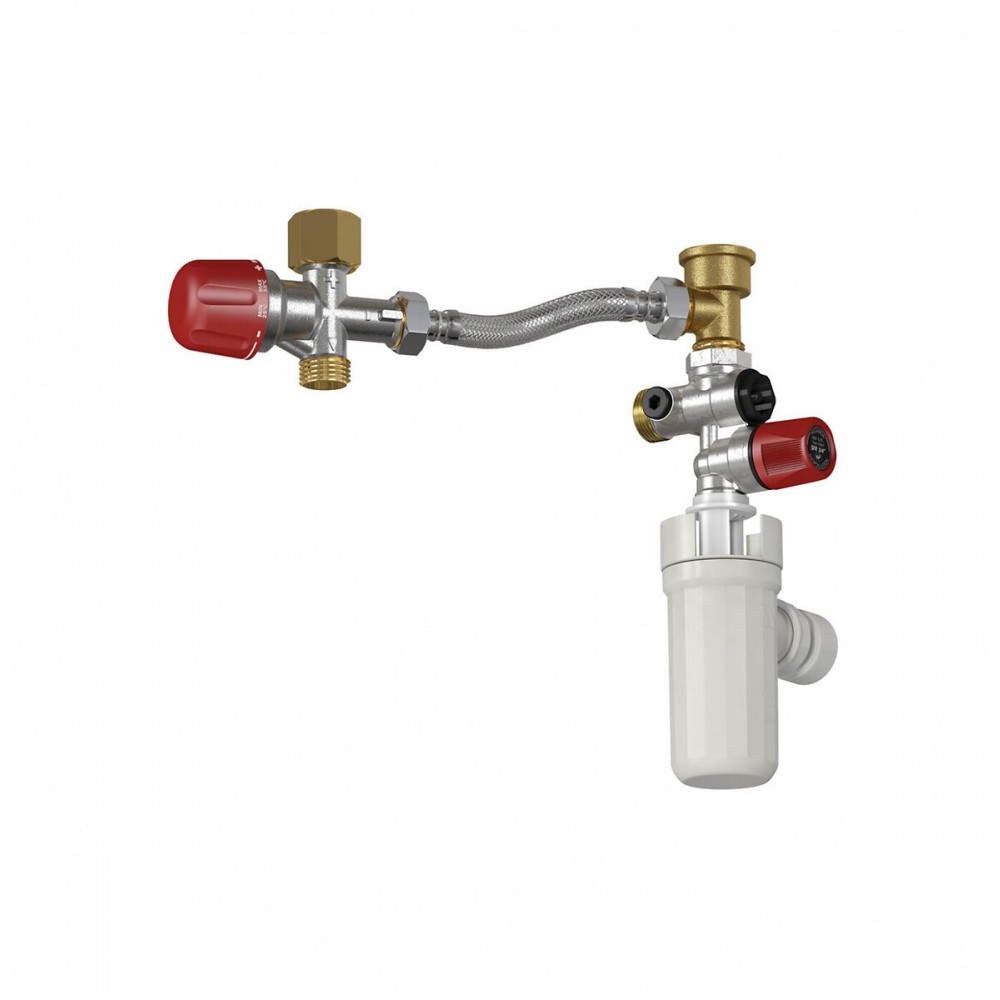 Grupo De Seguridad Para Calentador De Agua – Watts SFR PTFE 20x27, Derecho, Con Válvula Esférica, Para Aguas Duras