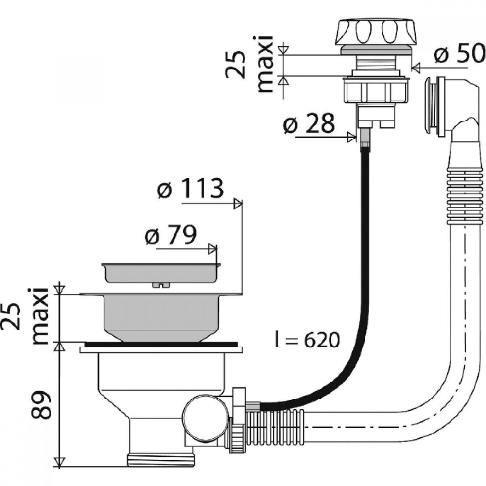 Comment monter la bonde d'évier automatique à câble 1 cuve 4355? 