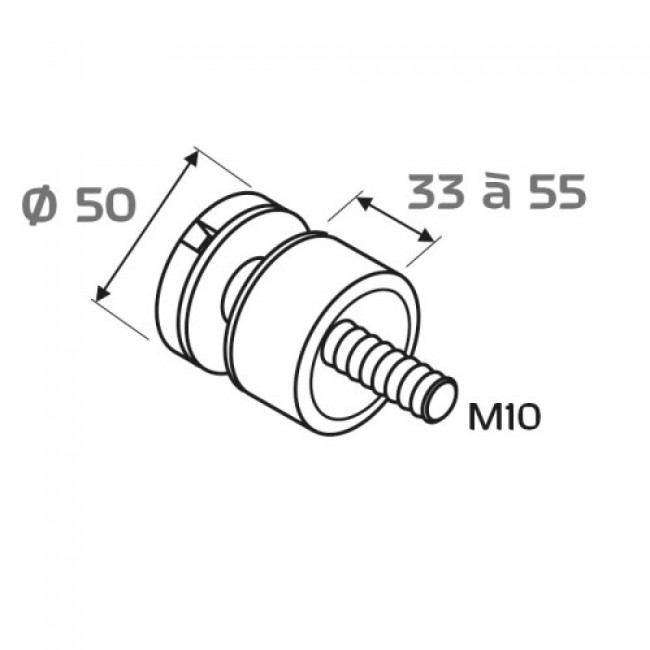 Entretoises pour verre fond plat - 50 mm - hauteur réglable - inox 3.jpg Design Production