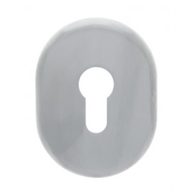 Rosace ovale clé I pour cylindre - laiton chromé mat - XXL CADAP