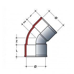 Coude PVC blanc 45° femelle / femelle NICOLL