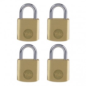 Lot de 4 cadenas en laiton s'entrouvrant - 20 mm - 4 clés incluses YALE