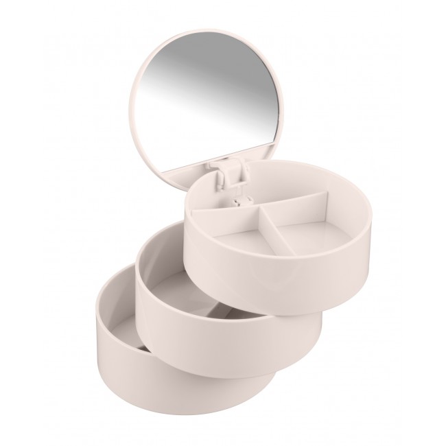 Tour cosmétique avec miroir, 3 compartiments rotatifs - 2 coloris WENKO