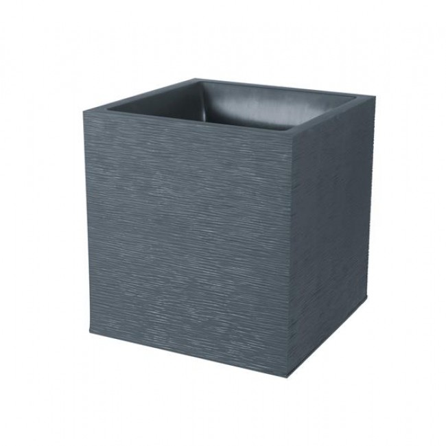 Pot carré - hauteur 43 cm - contenance 31 litres - Graphit anthracite EDA PLASTIQUES