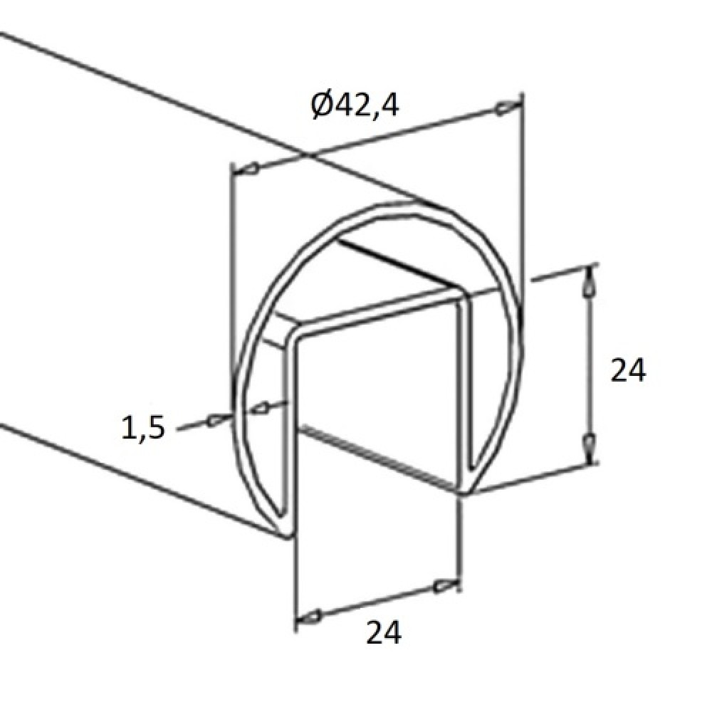 Pince à verre pour tube rond Ø42.4 mm - Quincaillerie