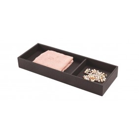 Boîte de rangement en simili-cuir moka multi-compartiments Excessories SALICE