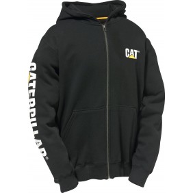 Sweat de travail molletonné à capuche avec logo bannière - noir Caterpillar