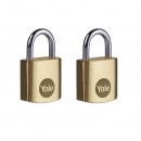 Lot de 2 cadenas laiton s'entrouvrant - 20 mm - 3 clés incluses YALE