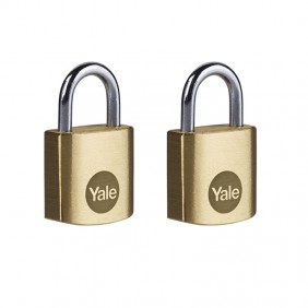 Lot de 2 cadenas laiton s'entrouvrant - 20 mm - 3 clés incluses YALE