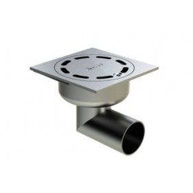 Siphon de sol inox 100x100 mm H35 mm à sortie horizontale - Netdrain Standard ACO