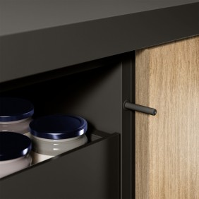 Butée broche Push to open strong à percer - course longue HETTICH