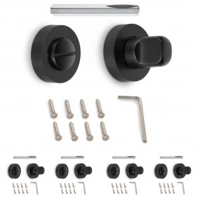 5 rosaces à condamnation à visser - carré 6 mm - diamètre 35 mm - noir EMUCA