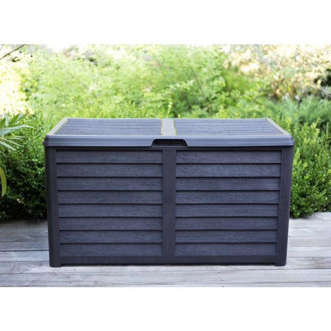 Malle de jardin - 420 litres - décor bois - Baya EDA PLASTIQUES