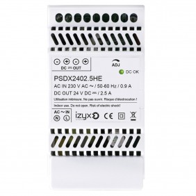 Alimentation pour rail DIN 3M 230V AC - 27.6V DC (24-28V) - 2,5A Izyx