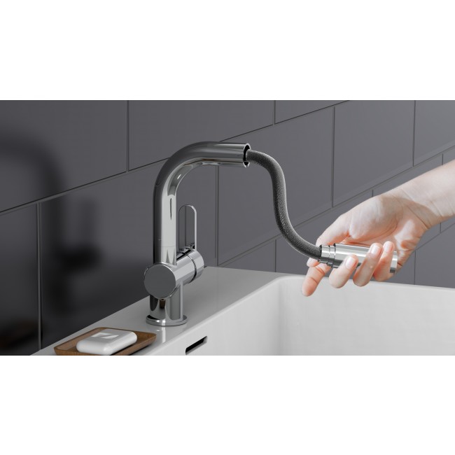 Mitigeur de lavabo - Avec mousseur extractible - chromé - London 4.jpg SCHÜTTE