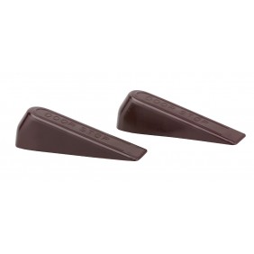 Lot de 2 cale-portes en ABS marron - P 101 x l 29 x H 30 mm FTH THIRARD