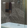 Paroi de douche fixe - verre sérigraphié végétal blanc - profilé argent - Frisbee