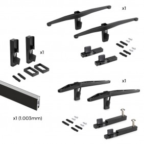 Kit pour structure modulaire Zero 1 étagère + 1 module + tringle - noir EMUCA