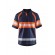 Polo de travail haute-visibilité anti-UV 3338 - bleu marine et orange fluo