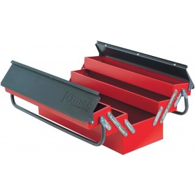 Boîtes à outils métallique avec 5 compartiments - rouge et noir MOB