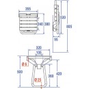 schéma Siège de douche escamotable jusqu' à 140 kg, réf 047630 PELLET ASC