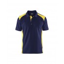 Polo de travail en coton piqué 3324 - bleu marine et jaune BLAKLADER