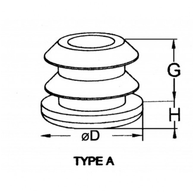 Schéma Embout noir entrant - rond AVL