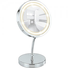 Miroir grossissant x3 - Brolo - À pied orientable - Lumière LED WENKO