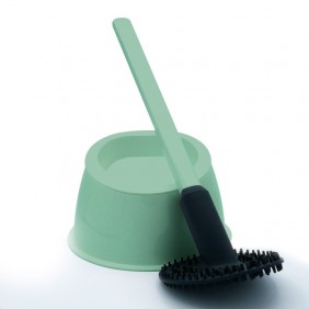 Brosse WC silicone avec picots - 100% hygiénique - vert amande PAPADO