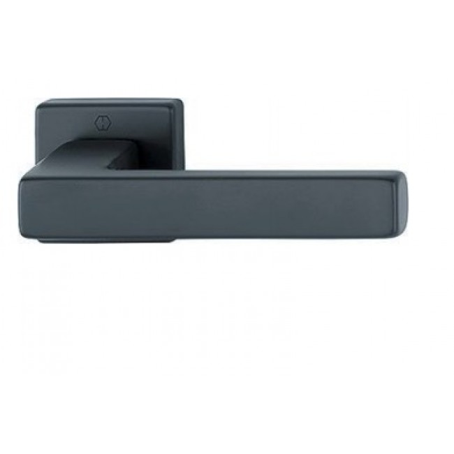 Paires de poignées sur rosaces carrées - bec-de-cane - Toulon noir mat HOPPE