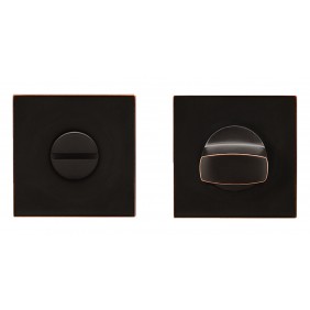 Paire de rosaces affleurantes carrées noires bronze antique - série EZ180Q - condamnation KARCHER DESIGN