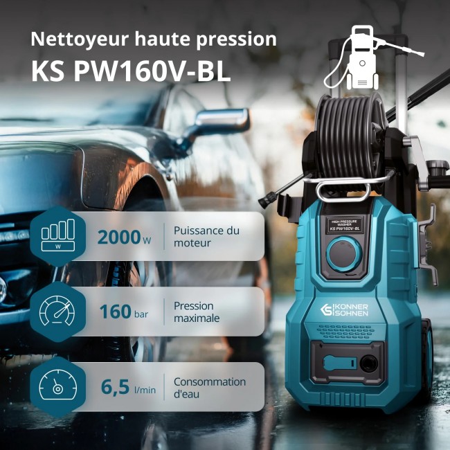 Nettoyeur haute pression 2000W - 160 bar - KS PW160V-BL - Bricozor.jpeg KONNER & SOHNEN