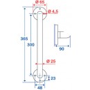 Barre de relèvement 300 mm Ø 25 PELLET 822964 PELLET ASC