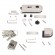 Kit serrure + gâche pour portes en verre 8-12 mm à loquet horizontal