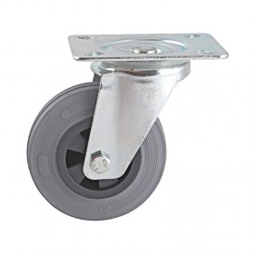 Roulette à bandage caoutchouc gris à platine pivotante AVL