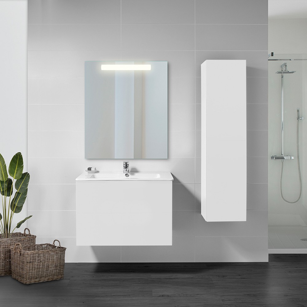 Miroir salle de bain avec éclairage frontal - 700x600 mm - Pegasus