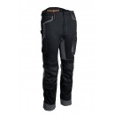 Pantalon de travail renforcé stretch multipoches BARU noir et orange Coverguard
