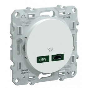 Prise chargeur USB-C 65W - charge rapide - Odace SCHNEIDER