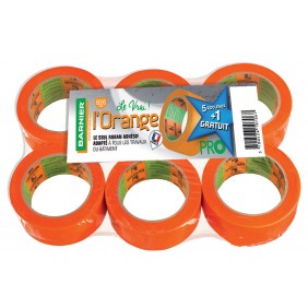 Lot de 5 rouleaux adhésif multi-usages 6095 orange + 1 gratuit - 3mx50mm BARNIER