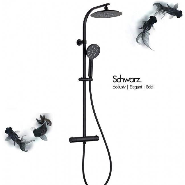 Colonne de douche - mitigeur Thermostatique - Noir Mat - Madura Fresh 11.jpg SCHÜTTE