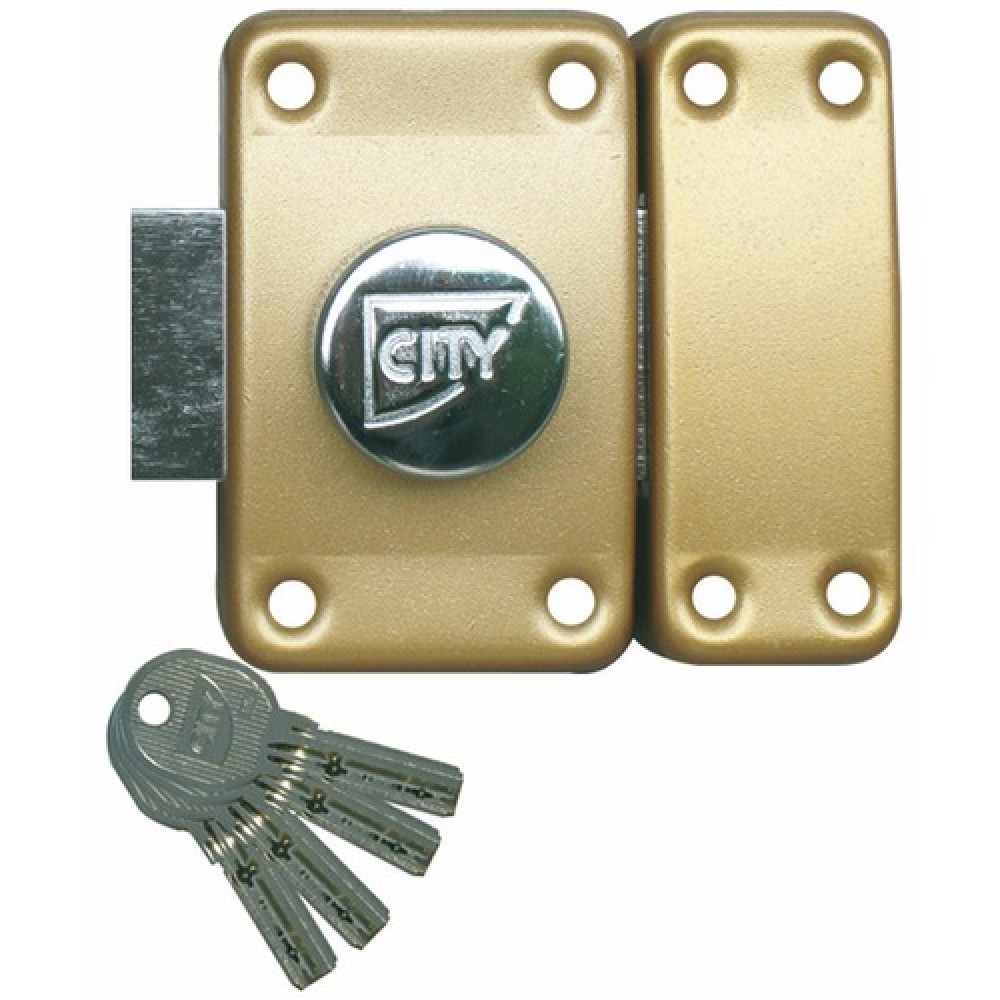 Verrou en applique - à bouton - clés sur n° AGL697 - City R6 ISEO CITY |  Bricozor