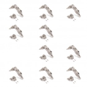 Charnières invisibles amorties 165° + embases Eurovis excentrique EMUCA